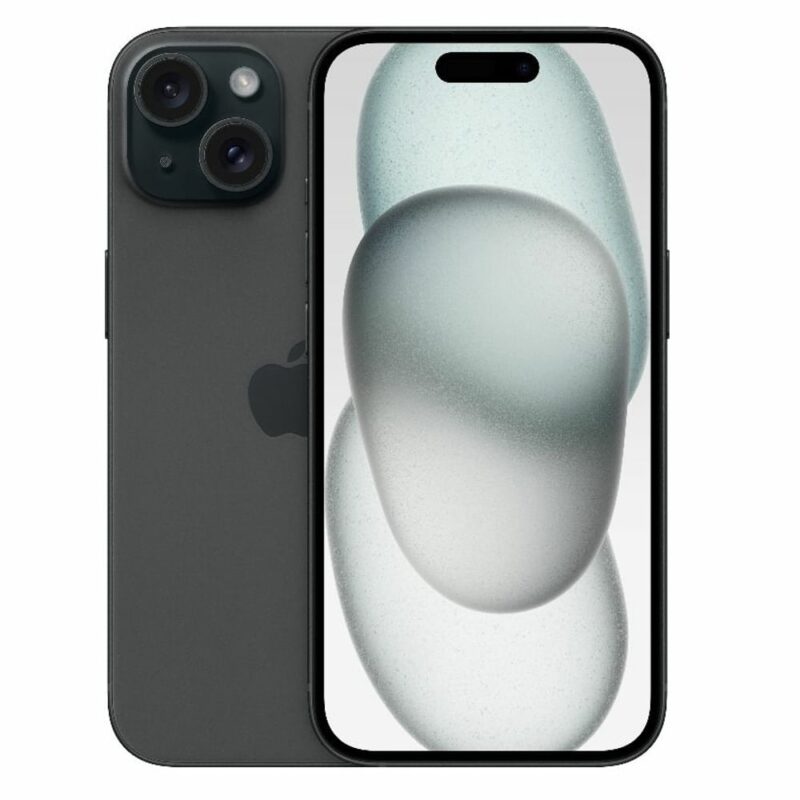 Смартфон Apple iPhone 15 (черен), поддържа 2 sim карти, 6.1″ (15.49 cm) Super Retina XDR OLED дисплей, шестядрен Apple A16 Bionic 3.46 GHz, 6GB RAM, 128GB Flash памет, 48.0 + 12.0 & 12.0 MPix … Намаления и отстъпки ЧеренПетък 3
