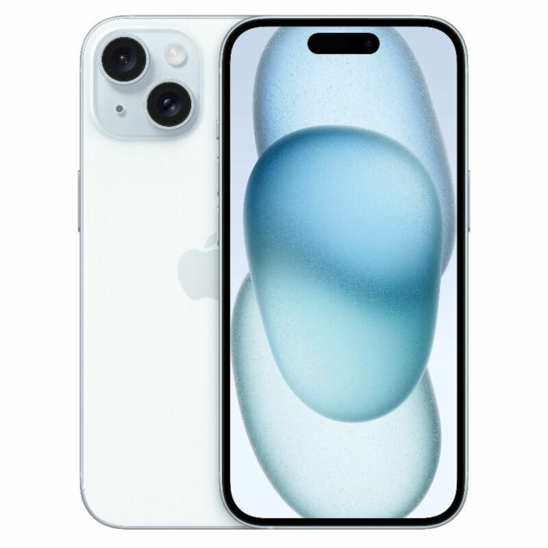 Смартфон Apple iPhone 15 (син), поддържа 2 sim карти, 6.1″ (15.49 cm) Super Retina XDR OLED дисплей, шестядрен Apple A16 Bionic 3.46 GHz, 6GB RAM, 128GB Flash памет, 48.0 + 12.0 & 12.0 MPix камери … Намаления и отстъпки ЧеренПетък 3