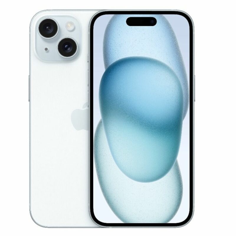 Смартфон Apple iPhone 15 (син), поддържа 2 sim карти, 6.1″ (15.49 cm) Super Retina XDR OLED дисплей, шестядрен Apple A16 Bionic 3.46 GHz, 6GB RAM, 256GB Flash памет, 48.0 + 12.0 & 12.0 MPix камери … Намаления и отстъпки ЧеренПетък 3