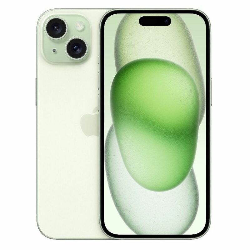 Смартфон Apple iPhone 15 (зелен), поддържа 2 sim карти, 6.1″ (15.49 cm) Super Retina XDR OLED дисплей, шестядрен Apple A16 Bionic 3.46 GHz, 6GB RAM, 256GB Flash памет, 48.0 + 12.0 & 12.0 MPix … Намаления и отстъпки ЧеренПетък 3