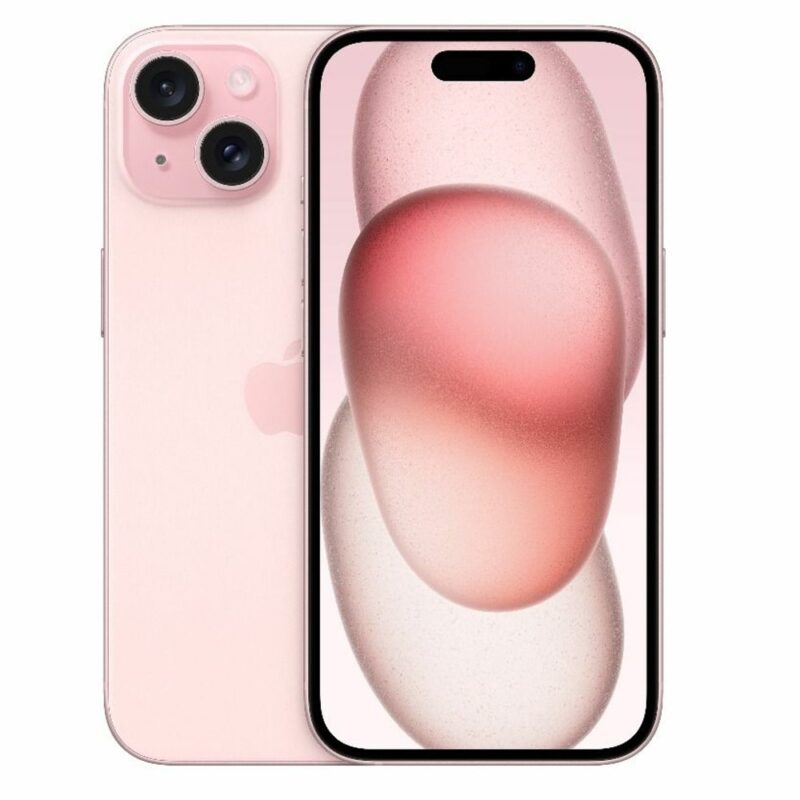 Смартфон Apple iPhone 15 (розов), поддържа 2 sim карти, 6.1″ (15.49 cm) Super Retina XDR OLED дисплей, шестядрен Apple A16 Bionic 3.46 GHz, 6GB RAM, 512GB Flash памет, 48.0 + 12.0 & 12.0 MPix … Намаления и отстъпки ЧеренПетък 3