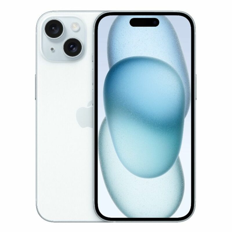 Смартфон Apple iPhone 15 (син), поддържа 2 sim карти, 6.1″ (15.49 cm) Super Retina XDR OLED дисплей, шестядрен Apple A16 Bionic 3.46 GHz, 6GB RAM, 512GB Flash памет, 48.0 + 12.0 & 12.0 MPix камери … Намаления и отстъпки ЧеренПетък 3