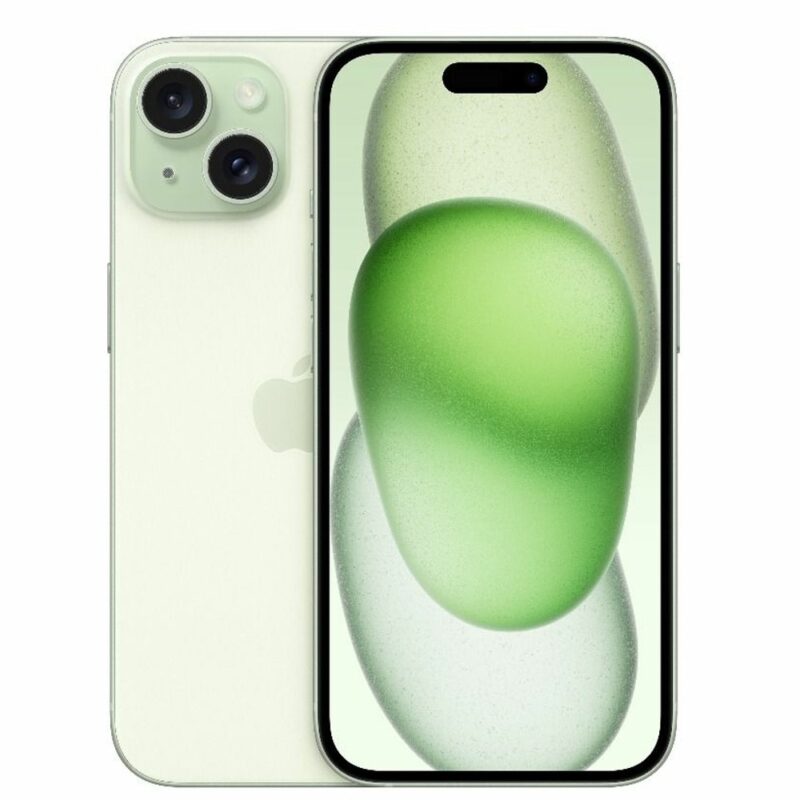 Смартфон Apple iPhone 15 (зелен), поддържа 2 sim карти, 6.1″ (15.49 cm) Super Retina XDR OLED дисплей, шестядрен Apple A16 Bionic 3.46 GHz, 6GB RAM, 512GB Flash памет, 48.0 + 12.0 & 12.0 MPix … Намаления и отстъпки ЧеренПетък 3