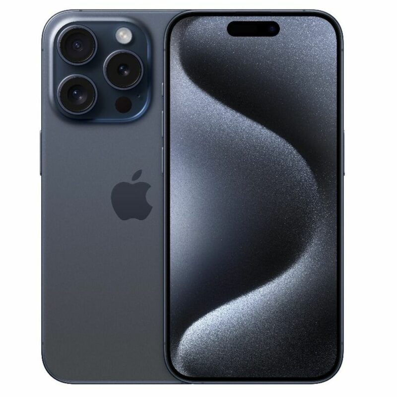 Смартфон Apple iPhone 15 Pro (син), поддържа 2 sim карти, 6.1″ (15.49 cm) LTPO Super Retina XDR OLED дисплей, шестядрен Apple A17 Pro 3.78 GHz, 8GB RAM, 128GB Flash памет, 48.0 + 12.0 + 12.0 & 12.0 MPix … Намаления и отстъпки ЧеренПетък 3