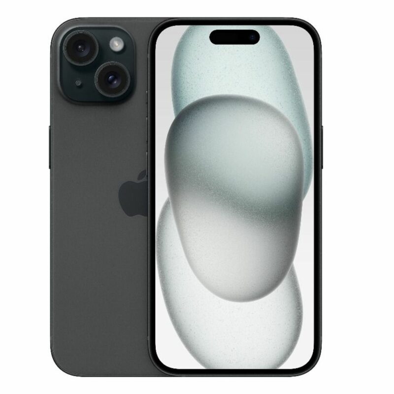 Смартфон Apple iPhone 15 Plus (черен), поддържа 2 sim карти, 6.7″ (17.01 cm) Super Retina XDR OLED дисплей, шестядрен Apple A16 Bionic 3.46 GHz, 6GB RAM, 128GB Flash памет, 48.0 + 12.0 & 12.0 MPix … Намаления и отстъпки ЧеренПетък 3