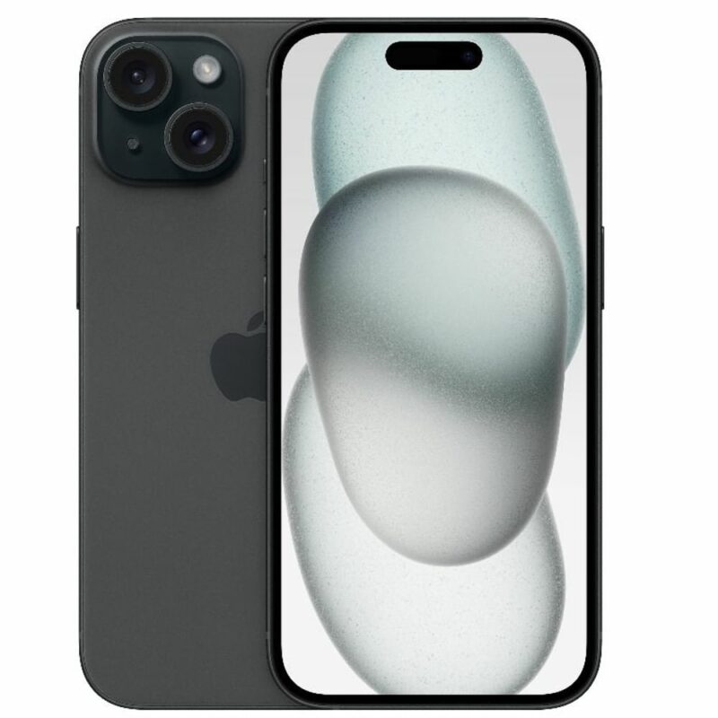 Смартфон Apple iPhone 15 Plus (черен), поддържа 2 sim карти, 6.7″ (17.01 cm) Super Retina XDR OLED дисплей, шестядрен Apple A16 Bionic 3.46 GHz, 6GB RAM, 256GB Flash памет, 48.0 + 12.0 & 12.0 MPix … Намаления и отстъпки ЧеренПетък 3