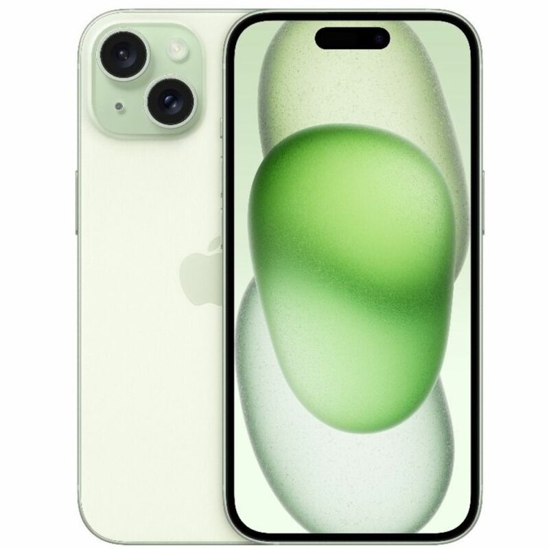 Смартфон Apple iPhone 15 Plus (зелен), поддържа 2 sim карти, 6.7″ (17.01 cm) Super Retina XDR OLED дисплей, шестядрен Apple A16 Bionic 3.46 GHz, 6GB RAM, 256GB Flash памет, 48.0 + 12.0 & 12.0 MPix … Намаления и отстъпки ЧеренПетък 3