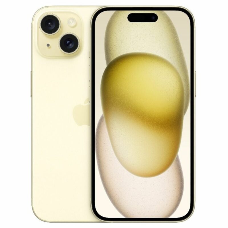 Смартфон Apple iPhone 15 Plus (жълт), поддържа 2 sim карти, 6.7″ (17.01 cm) Super Retina XDR OLED дисплей, шестядрен Apple A16 Bionic 3.46 GHz, 6GB RAM, 512GB Flash памет, 48.0 + 12.0 & 12.0 MPix … Намаления и отстъпки ЧеренПетък 3