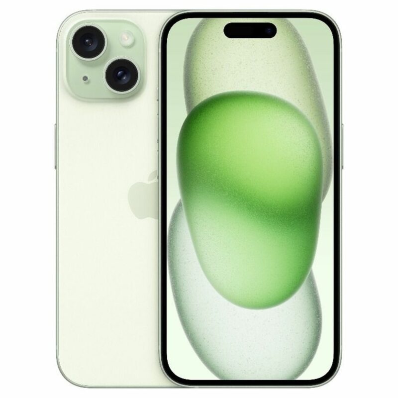 Смартфон Apple iPhone 15 Plus (зелен), поддържа 2 sim карти, 6.7″ (17.01 cm) Super Retina XDR OLED дисплей, шестядрен Apple A16 Bionic 3.46 GHz, 6GB RAM, 512GB Flash памет, 48.0 + 12.0 & 12.0 MPix … Намаления и отстъпки ЧеренПетък 3