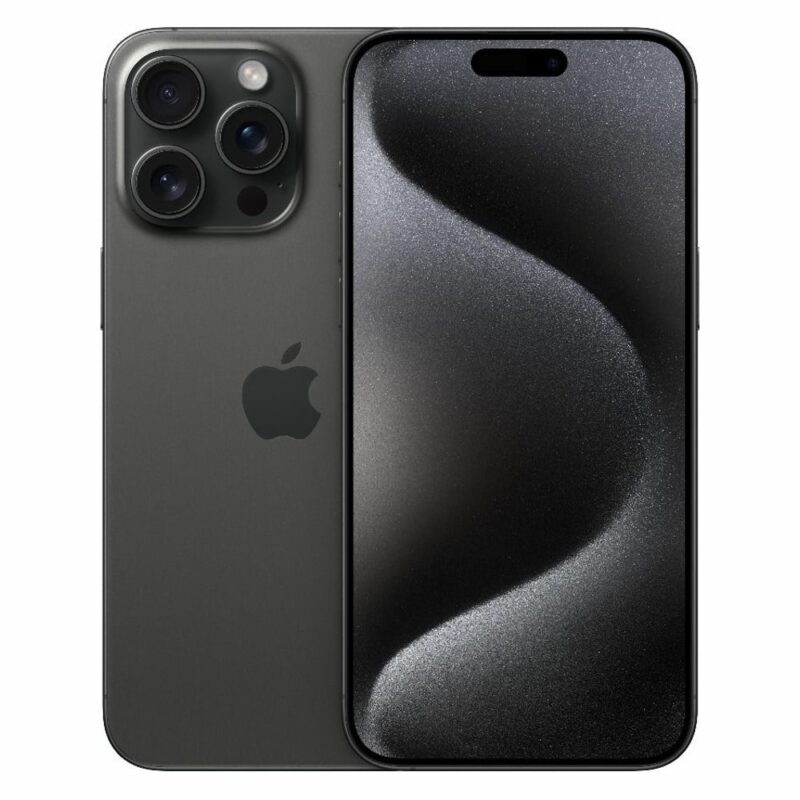 Смартфон Apple iPhone 15 Pro Max (черен), поддържа 2 sim карти, 6.7″ (17.01 cm) LTPO Super Retina XDR OLED дисплей, шестядрен Apple A17 Pro 3.78 GHz, 8GB RAM, 256GB Flash памет, 48.0 + 12.0 + 12.0 & 12.0 … Намаления и отстъпки ЧеренПетък 3