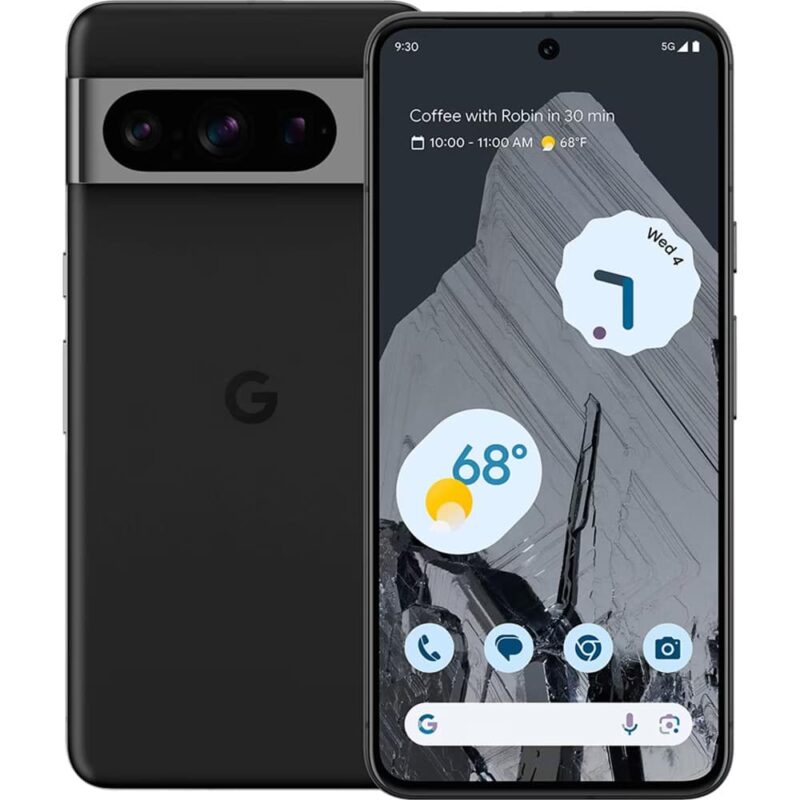 Смартфон Google Pixel 8 Pro (черен), 6.7″ (17.01cm) LTPO OLED 120Hz дисплей, деветядрен Tensor G3 1x 3.0 GHz & 4x 2.45GHz & 4x 2.15GHz, 12GB RAM, 128GB Flash памет, 50 + 48 + 48 + 10.5 Mpix камери, Androi … Намаления и отстъпки ЧеренПетък 3