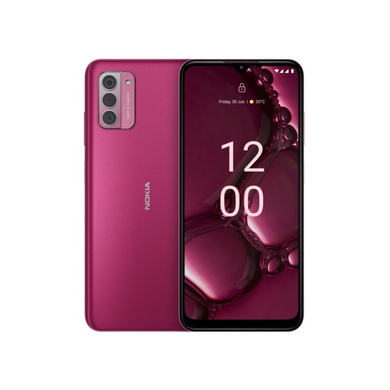 Смартфон Nokia G42 5G (розов), поддържа 2 SIM карти, 6.56″ (16.66cm) 90Hz HD+ дисплей, осемядрен Snapdragon 480 Plus 5G 2×2.2 GHz & 6×1.8 GHz, 6GB RAM, 128GB Flash памет (+microSD слот), 50 + 2 + 2 + … Намаления и отстъпки ЧеренПетък 3