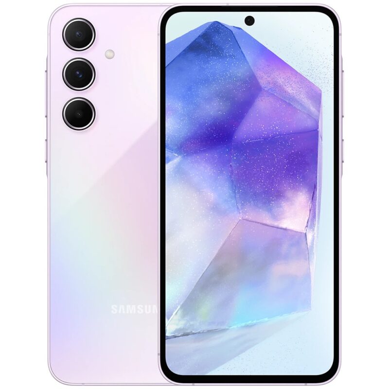 Смартфон Samsung Galaxy A55 5G (Awesome Lilac), поддържа 2 SIM карти, 6.6″ (16.76cm) Super AMOLED 120Hz дисплей, осемядрен Exynos 1480 4×2.75GHz & 4×2.0GHz, 8GB RAM, 256GB Flash памет(+microSD слот), 50 + … Намаления и отстъпки ЧеренПетък 3