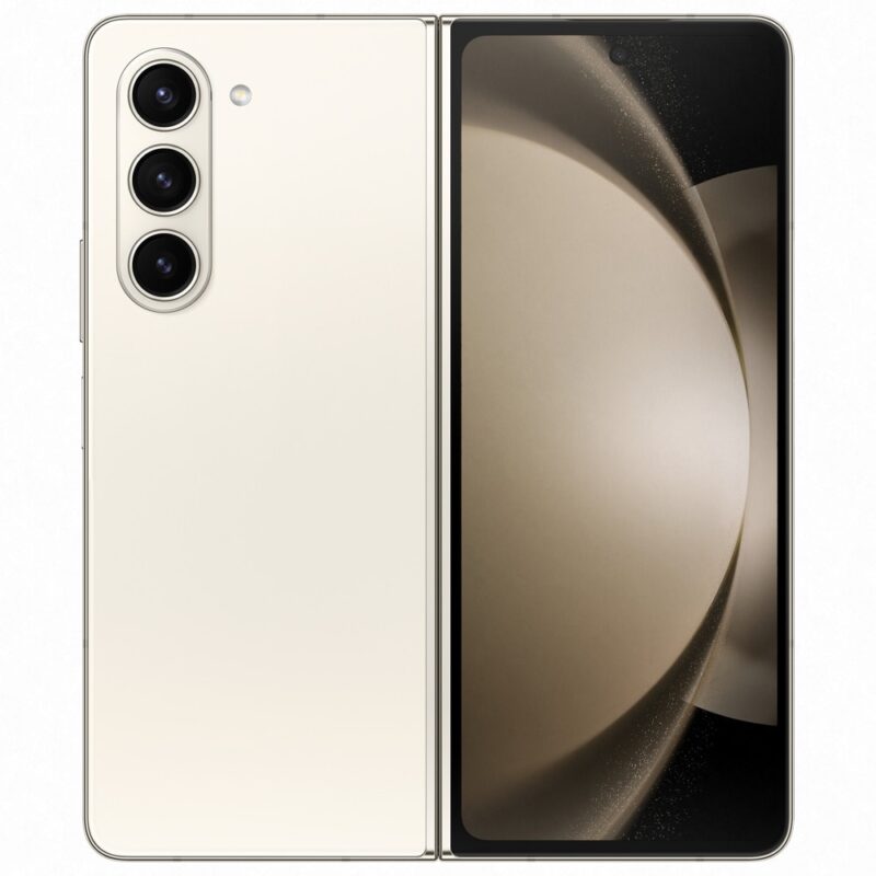 Смартфон Samsung Galaxy Z Fold5 (бял), 7.6″ (19.3 cm) Foldable Dynamic AMOLED 2X дисплей, осемядрен SM8550 Snapdragon 8 Gen 2 3.36GHz, 12GB RAM, 512GB Flash памет, 50.0 MPix + 10.0 MPix + 12.0 MPix & 10.0 MPix + 4.0 … Намаления и отстъпки ЧеренПетък 3