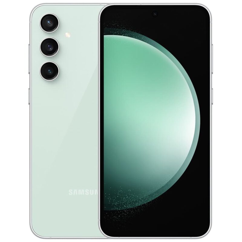 Смартфон Samsung Galaxy S23 FE (зелен), поддържа 2 SIM карти, 6.4″ (16.26cm) Dynamic AMOLED 2X 120Hz диплей, осемядрен Exynos 2200 1×2.8 GHz & 3×2.50GHz & 4×1.8GHz, 8GB RAM, 128GB Flash памет, 50 + 8 + 12 … Намаления и отстъпки ЧеренПетък 3