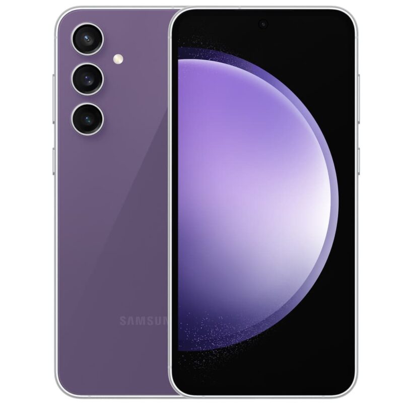 Смартфон Samsung Galaxy S23 FE (лилав), поддържа 2 SIM карти, 6.4″ (16.26cm) Dynamic AMOLED 2X 120Hz диплей, осемядрен Exynos 2200 1×2.8 GHz & 3×2.50GHz & 4×1.8GHz, 8GB RAM, 128GB Flash памет, 50 + 8 + 12 … Намаления и отстъпки ЧеренПетък 3