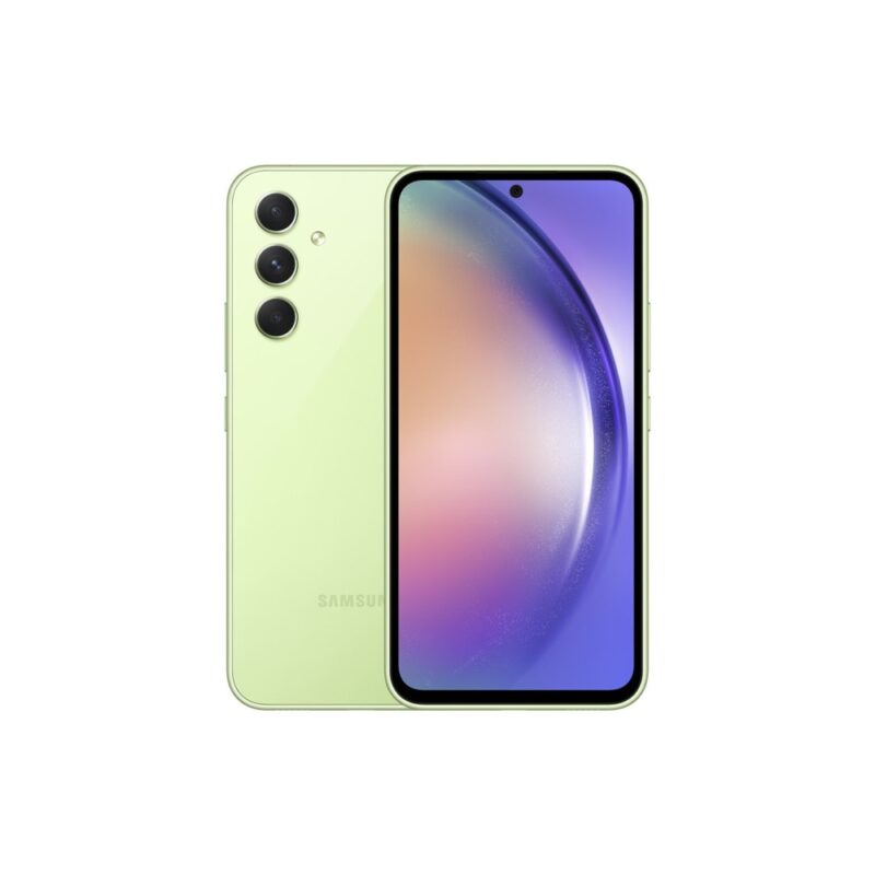 Смартфон Samsung Galaxy A54 (Awesome Lime), поддържа 2 sim карти, 6.4″ (16.26 cm) AMOLED 120Hz дисплей, осемядрен Exynos 1380 4x 2.4GHz & 4x 2.0GHz, 8GB RAM, 128GB Flash памет, 50.0 + 12.0 + 5.0 & 32.0 MPix … Намаления и отстъпки ЧеренПетък 3