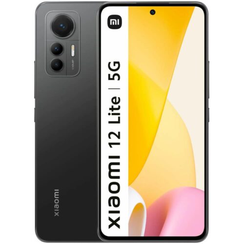 Смартфон Xiaomi 12 Lite (черен), поддържа 2 sim карти, 6.55" (16.63 cm) AMOLED 120Hz HDR10+ дисплей, осемядрен Snapdragon 778G 5G 2.4GHz + 2.2GHz + 1.9GHz, 8GB RAM, 128GB Flash памет, 108.0 + 8.0 + 2.0 & ...
