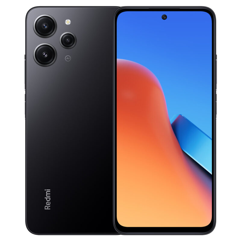 Смартфон Xiaomi Redmi 12 (черен), поддържа 2 SIM карти, 6.79″ (17.24cm) FHD+ IPS дисплей, осемядрен Mediatek Helio G88 (2x 2GHz + 6x 1.8GHz), 4GB RAM, 128GB ROM (+microSD слот), 50 + 8 + 2 + 8 Mpix … Намаления и отстъпки ЧеренПетък 3