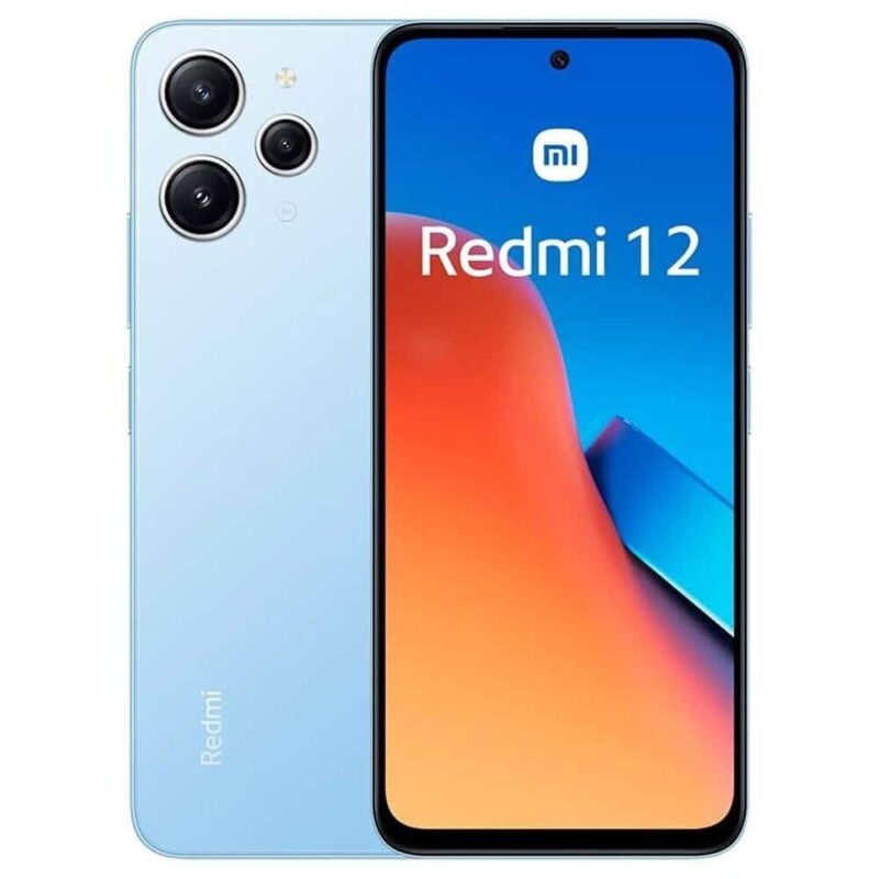 Смартфон Xiaomi Redmi 12 (син), поддържа 2 SIM карти, 6.79″ (17.24cm) FHD+ IPS дисплей, осемядрен Mediatek Helio G88 (2x 2GHz + 6x 1.8GHz), 8GB RAM, 256GB ROM (+microSD слот), 50 + 8 + 2 + 8 Mpix … Намаления и отстъпки ЧеренПетък 3