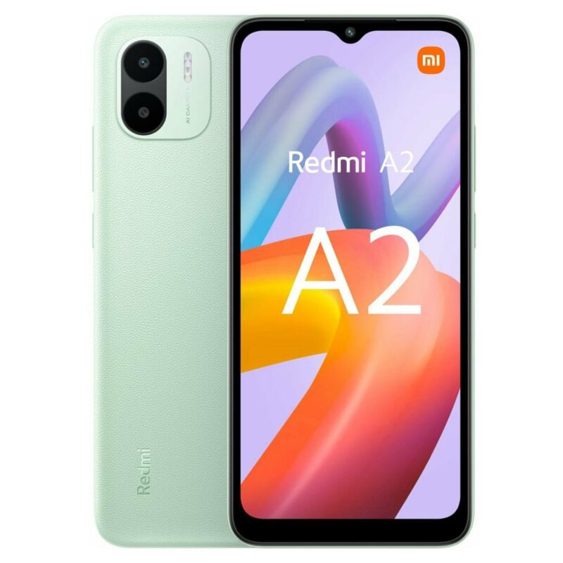 Смартфон Xiaomi Redmi A2 (зелен), поддържа 2 SIM карти, 6.52″ (16.56cm) IPS LCD, осемядрен Mediatek Helio G36 (4x 2.2 GHz + 4x 1.7 GHz), 3GB RAM, 64GB ROM(+ microSD слот), 8 + 5 Мpix камера, Android 12 … Намаления и отстъпки ЧеренПетък 3