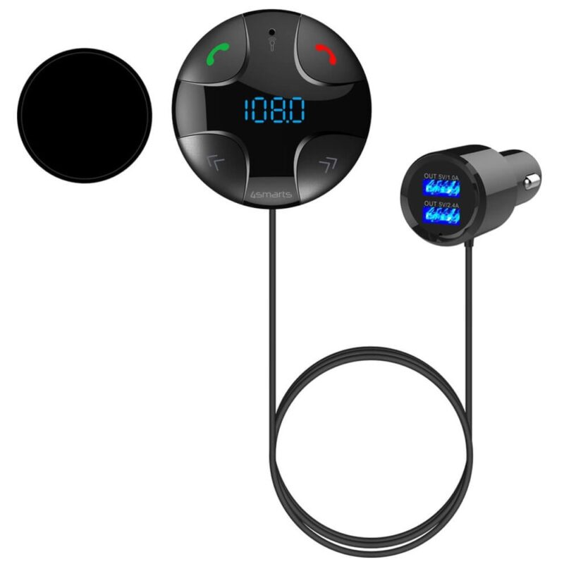 FM трансмитер 4smarts 49224, Bluetooth, 2x USB Type A, черен Намаления и отстъпки ЧеренПетък 2