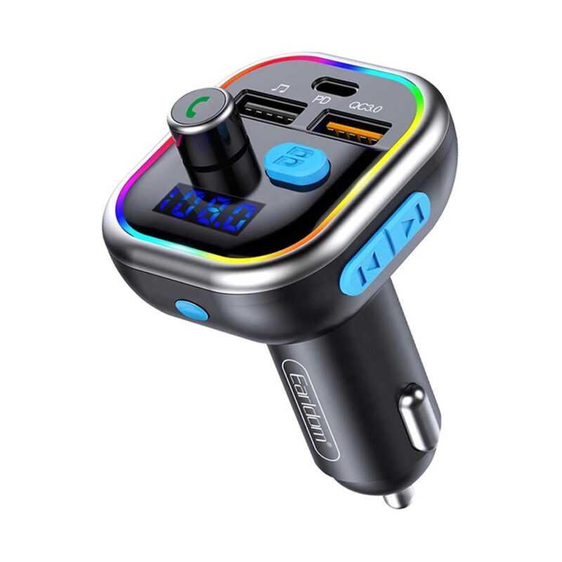 FM трансмитер Earldom ET-M61, Bluetooth 4.0, LCD дисплей, 1x USB-C, 2x USB-A, MicroSD слот, подсветка, черен Намаления и отстъпки ЧеренПетък 3