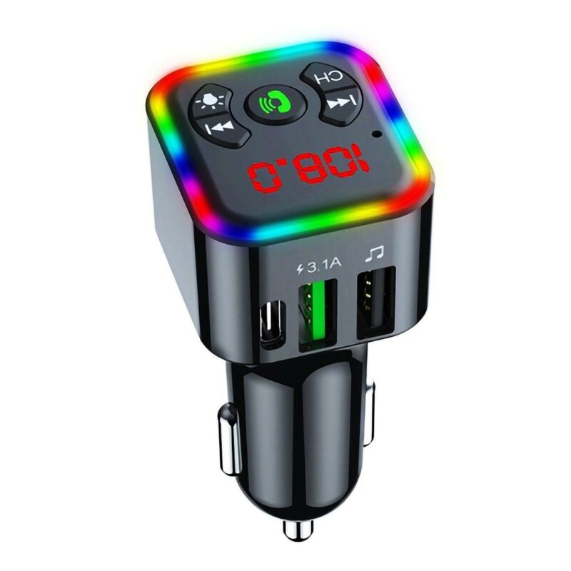FM трансмитер HZ-BT-F10, от 87.5 до 108MHz, вграден микрофон, Bluetooth, USB, черен Намаления и отстъпки ЧеренПетък 3