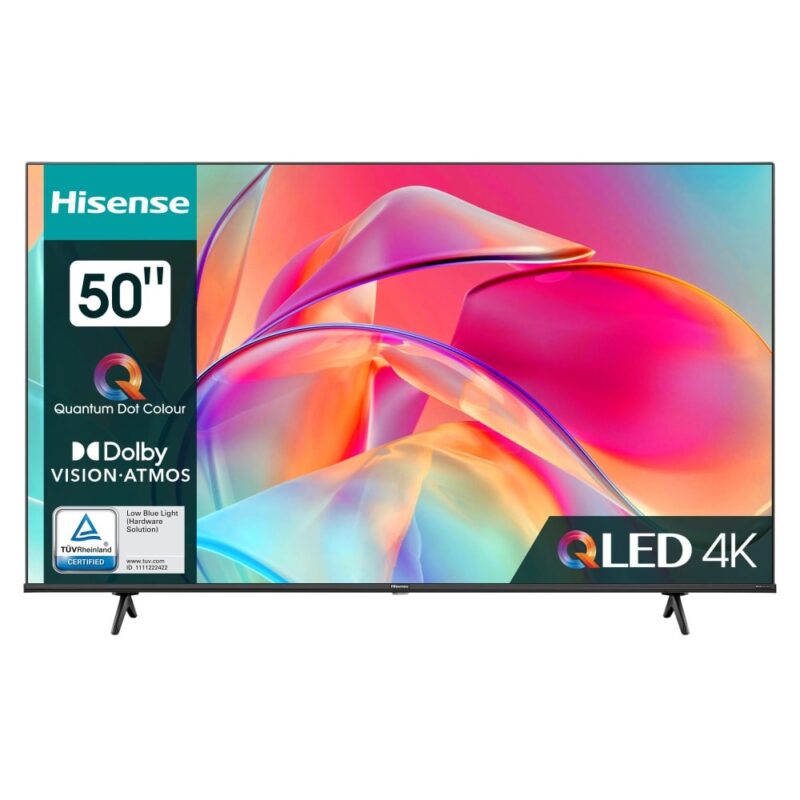 Hisense 50E7KQ Ето и техническата част Долу ще откриете всички технически характеристики на продукта, като размери и тн.   Технически характеристики: Материал на рамката: Пластмаса Цвят: Черен Материал на корпуса: Пластмаса Цвят: Черен Материал на основата: ... / / Телевизор Hisense 50E7KQ, 50" (127 cm) 4K/UHD DLED Smart TV, HDR10+, DVB-T2/T/C/S2/S, Wi-Fi, Bluetooth, LAN, 3x HDMI, 2x USB