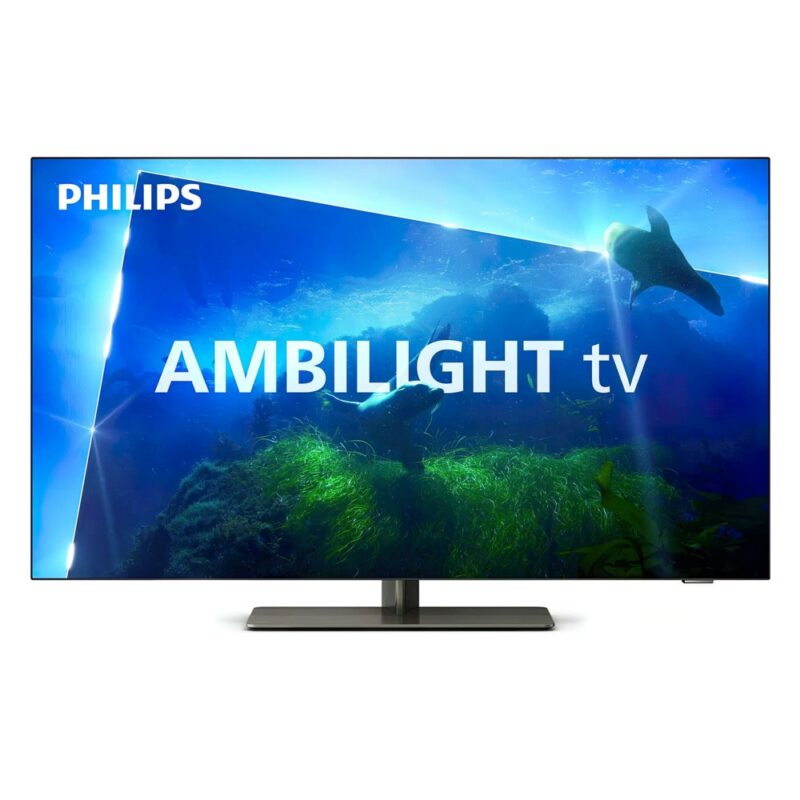 Телевизор Philips 48OLED818/12По-завладяващо от всякога. Ambilight TV.С Ambilight от следващо поколение светодиодите зад екрана ви потапят в ореол от цветна светлина, която е по-детайлна, по-добре дефинирана и по-синхронизирана с действието от всякога! Освен това можете да разкрасите ... / / Телевизор Philips 48OLED818/12, 48" (121.92 cm) 4K/UHD OLED Smart TV, HDR10+, 120Hz, Dolby Vision, Dolby Atmos, DVB-T2/C/S2, Wi-Fi, LAN, Bluetooth, 4x HDMI, 3x USB