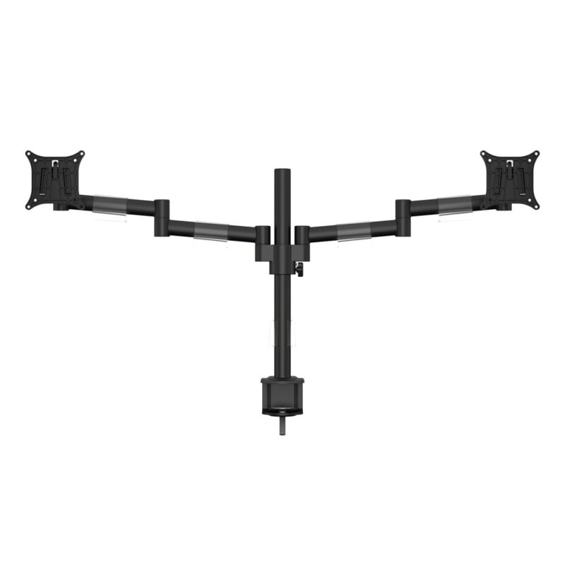 Стойка за телевизор Multibrackets MB5853, за плот, до 15-30″, VESA до 100×100, до 8kg, регулируема, за 2 бр. монитора, черна Намаления и отстъпки ЧеренПетък 3