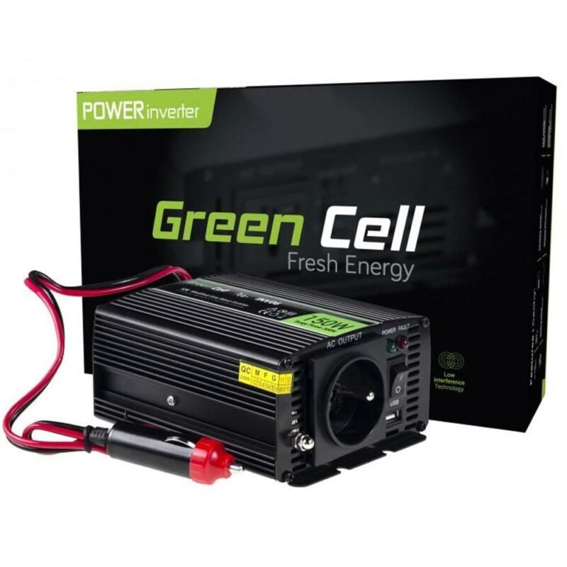 Инвертор Green Cell INV06, 150W, от DC 12V към AC 230V, 1x USB-A, модифицирана синусоида, за кола Намаления и отстъпки ЧеренПетък 3