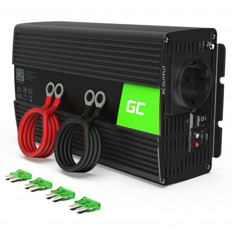 Инвертор Green Cell INV08, DC/AC 1000W, от DC 12V към AC 220V, модифицирана синусоида, за кола Намаления и отстъпки ЧеренПетък 2