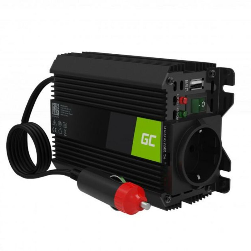 Инвертор Green Cell INVGC06, 150W, от DC 12V към AC 230V, модифицирана синусоида, за кола Намаления и отстъпки ЧеренПетък 3