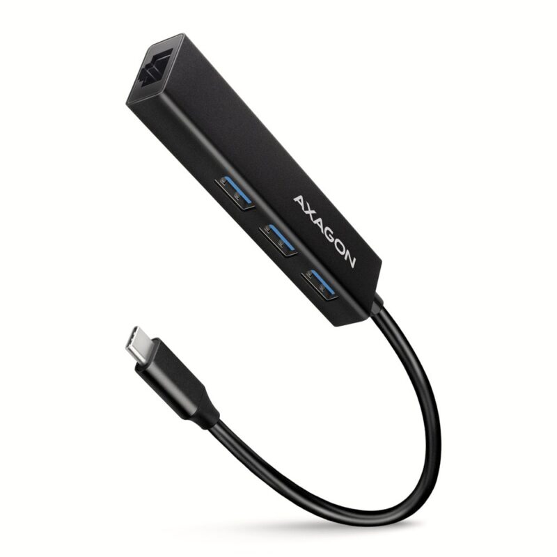 Докинг станция Axagon HMC-GL3A, от USB C към 3x USB A / 1x RJ45, черна Намаления и отстъпки ЧеренПетък 3