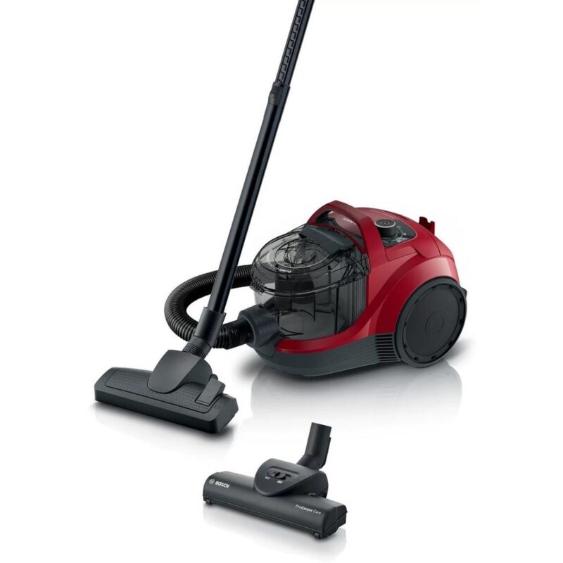 Прахосмукачка Bosch BGC21X350, без торба, 750W, 2 л. капацитет на контейнера, HEPA филтър, технология Power AirCycle, червена Намаления и отстъпки ЧеренПетък 3