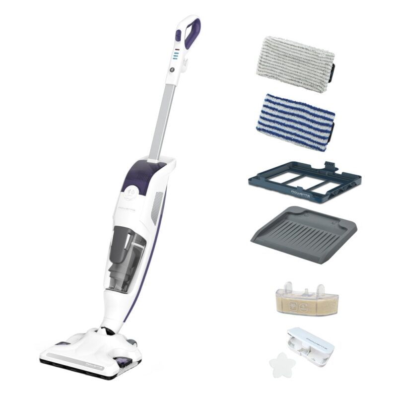 Прахосмукачка Rowenta Clean & Steam Revolution (RY7731WH), вертикална, 1500W, 300ml капацитет на контейнера/470ml на резервоара, Anti Calc филтър, бяла Намаления и отстъпки ЧеренПетък 3