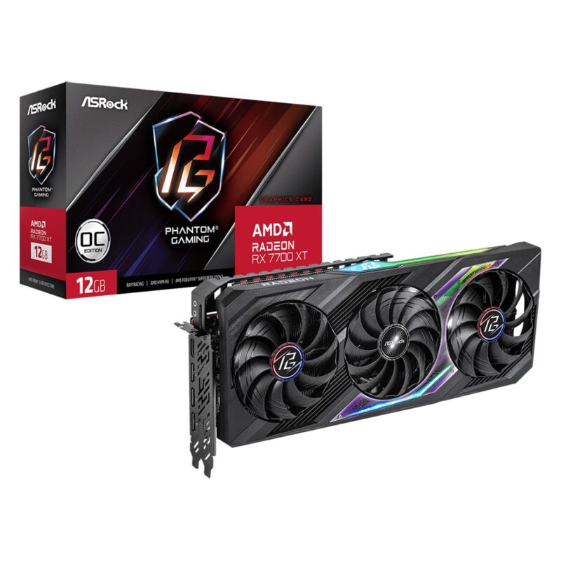 Видео карта AMD Radeon RX 7700 XT, 12GB, ASRock Phantom Gaming OC, PCI-E 4.0, GDDR6, 192-bit, DisplayPort, HDMI Намаления и отстъпки ЧеренПетък 3
