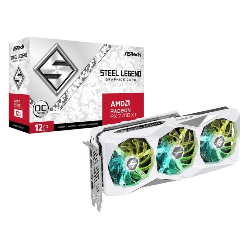 Видео карта AMD Radeon RX 7700 XT, 12GB, ASRock Steel Legend OC, PCI-E 4.0, GDDR6, 192-bit, DisplayPort, HDMI Намаления и отстъпки ЧеренПетък 3