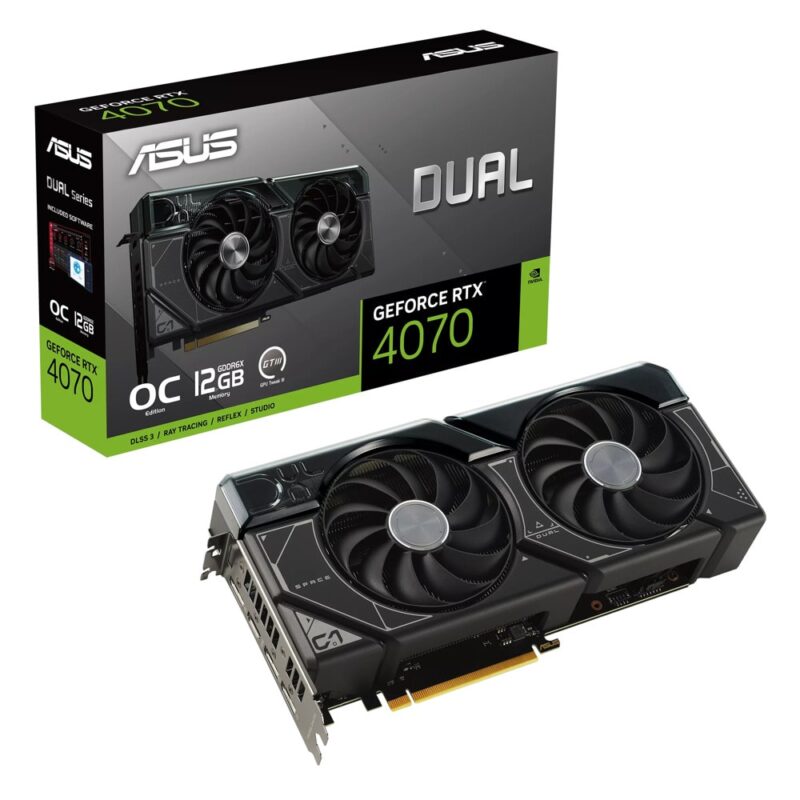 Видео карта Nvidia GF RTX 4070, 12GB, Asus Dual OC, PCI-E 4.0, GDDR6X, 192-bit, DP, HDMI Намаления и отстъпки ЧеренПетък 3