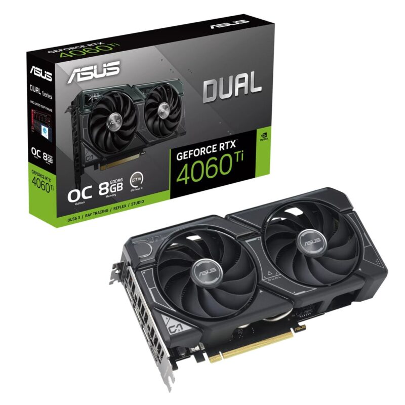 Видео карта Nvidia GF RTX 4060 Ti, 8GB, Asus Dual, OC, PCI-E 4.0, GDDR6, 128-bit, DisplayPort, HDMI Намаления и отстъпки ЧеренПетък 2