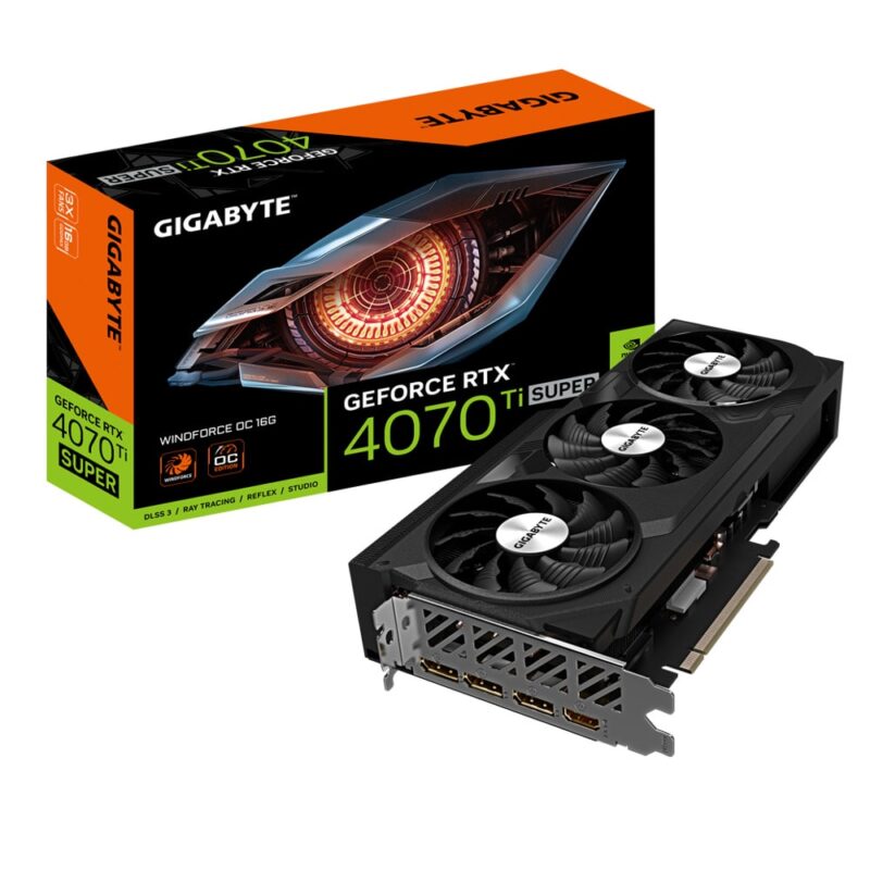 Видео карта Nvidia GF RTX 4070 Ti Super, 16GB, Gigabyte Windforce OC, PCI-E 4.0, GDDR6X, 256-bit, DisplayPort, HDMI Намаления и отстъпки ЧеренПетък 3