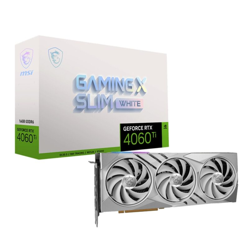 Видео карта Nvidia GF RTX 4060 Ti, 16GB, MSI Gaming X Slim White, PCI-E 4.0, GDDR6, 128-bit, DisplayPort, HDMI Намаления и отстъпки ЧеренПетък 3