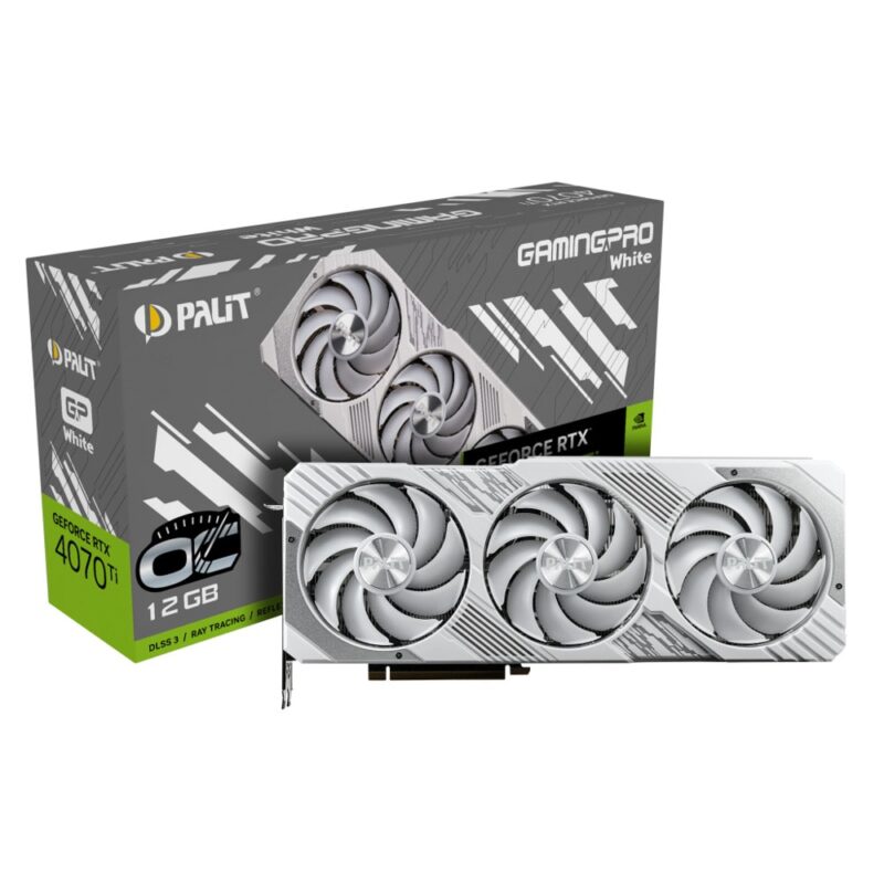 Видео карта Nvidia GF RTX 4070 Ti, 12GB, Palit GamingPro White OC, PCI-E 4.0, GDDR6X, 192-bit, DisplayPort, HDMI Намаления и отстъпки ЧеренПетък 3