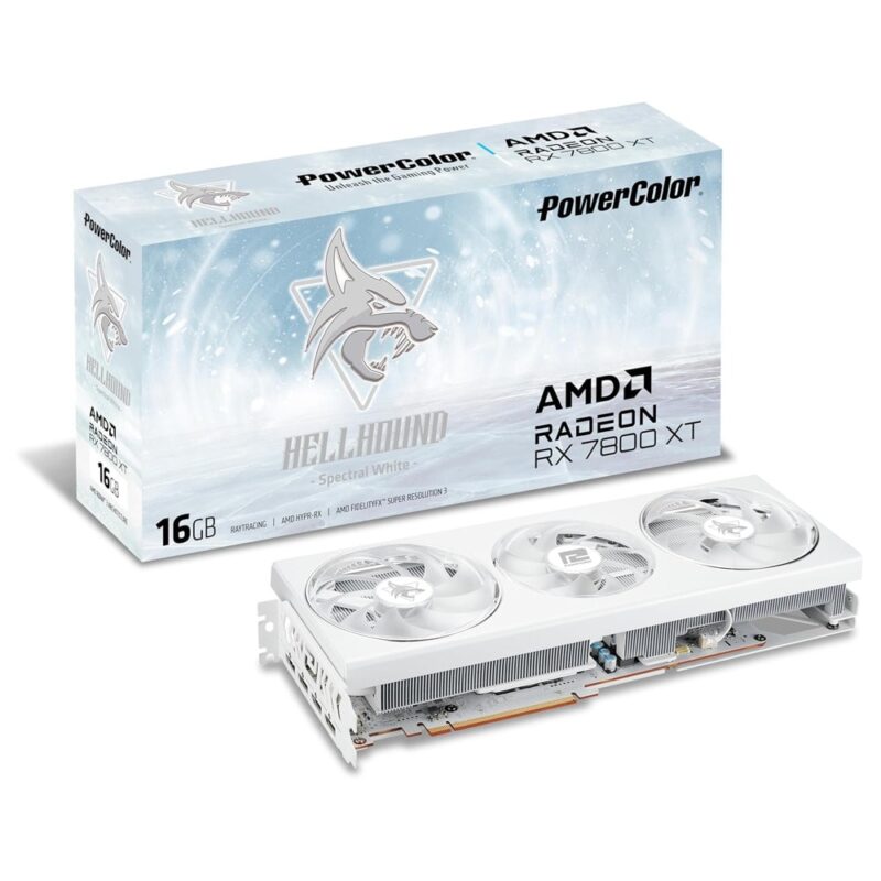 Видео карта AMD Radeon RX 7800 XT, 16GB, PowerColor Hellhound White, PCI-E 4.0, GDDR6, 256-bit, DisplayPort, HDMI Намаления и отстъпки ЧеренПетък 3