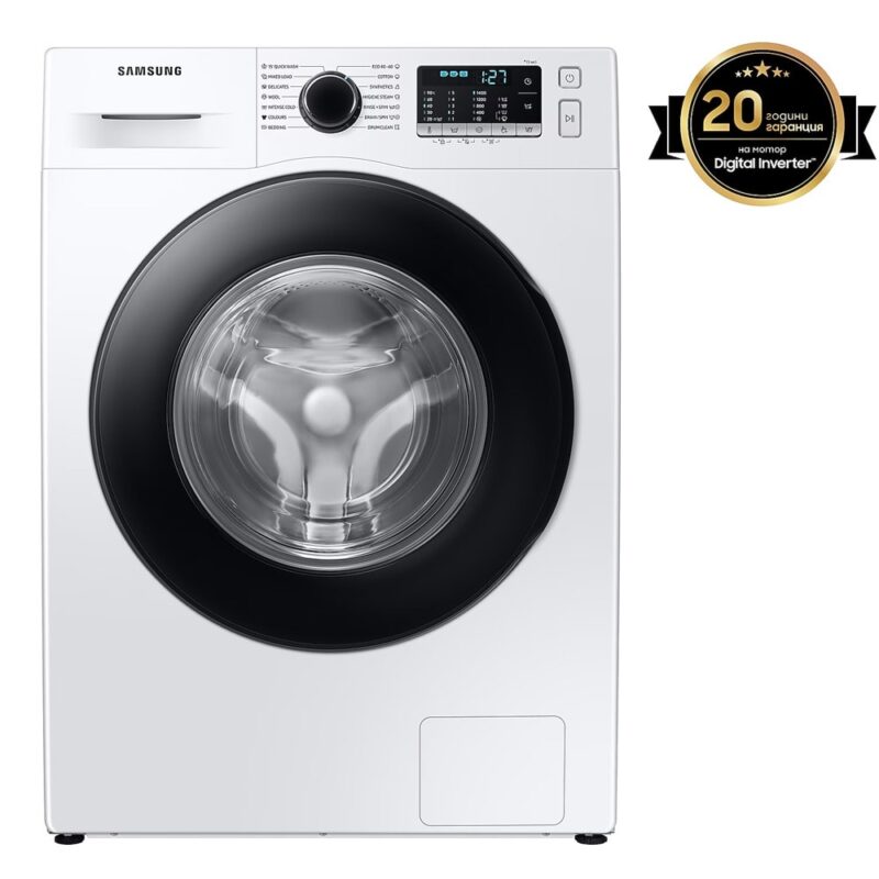 Пералня Samsung WW80TA046AE/LE, клас B, 8кг. капацитет, 1400 оборота в минута, свободностояща, 60 cm, технология Eco Bubble, Hygiene Steam, бяла Намаления и отстъпки ЧеренПетък 3