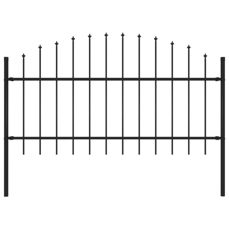 Sonata Градинска ограда с пики (1-1,25)x1,7 м стомана черна Намаления и отстъпки ЧеренПетък 3
