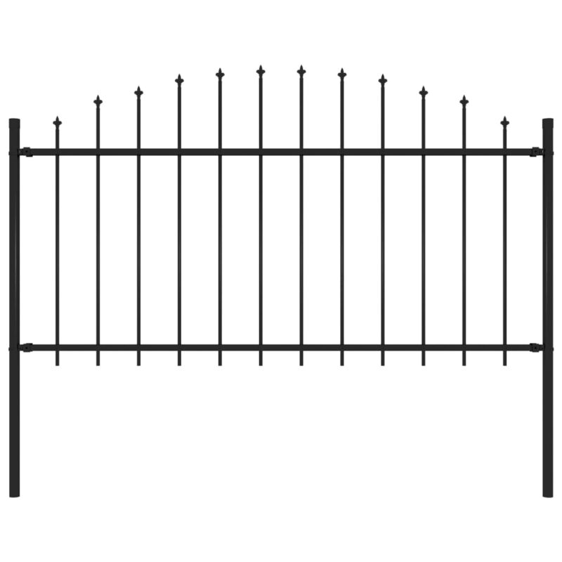 Sonata Градинска ограда с връх пика, стомана, (1,25-1,5)x1,7 м, черна Намаления и отстъпки ЧеренПетък 3