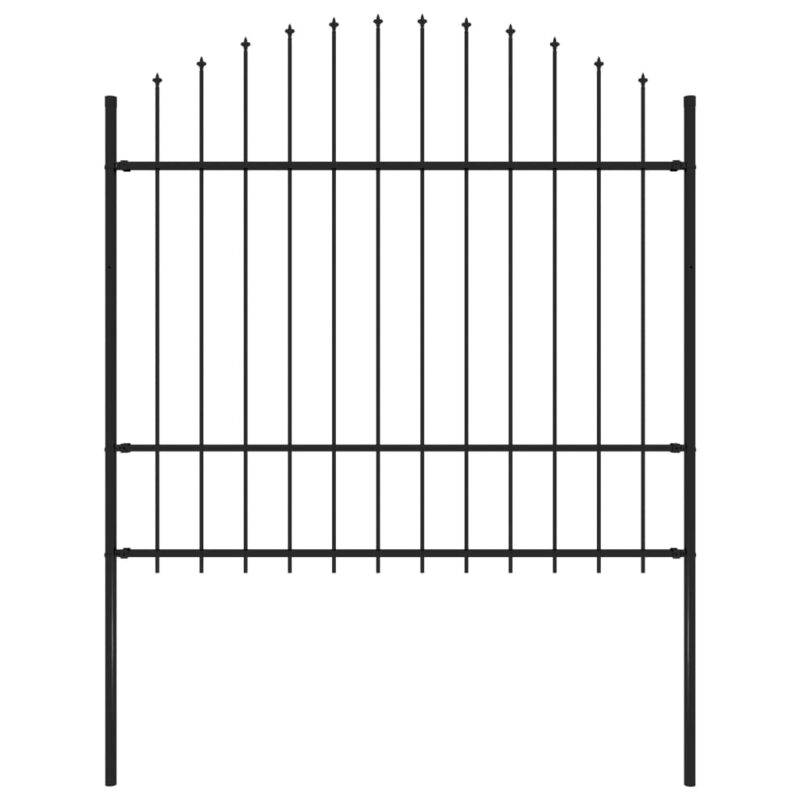 Sonata Градинска ограда с връх пика, стомана, (1,5-1,75)x1,7 м, черна Намаления и отстъпки ЧеренПетък 3