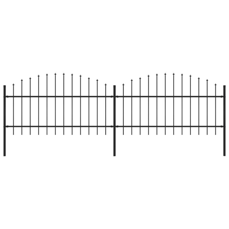 Sonata Градинска ограда с пики, (1-1,25)x3,4 м, стомана, черна Намаления и отстъпки ЧеренПетък 3